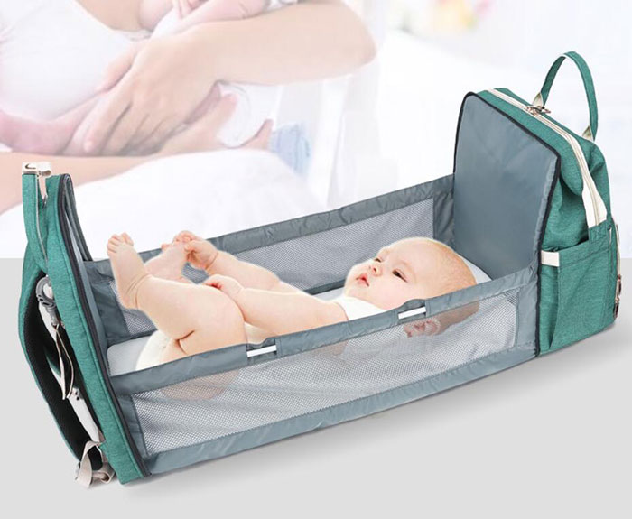 2020 design inovador 2 em 1 fralda de mochila saco & bebê berço